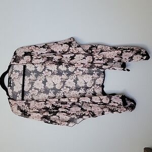 Mason + Mackenzie Romantic Flirty Boho floral lace trim kimono medium